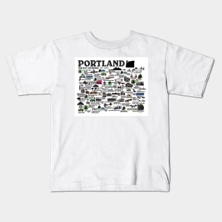 Portland Oregon Map Kids T-Shirt